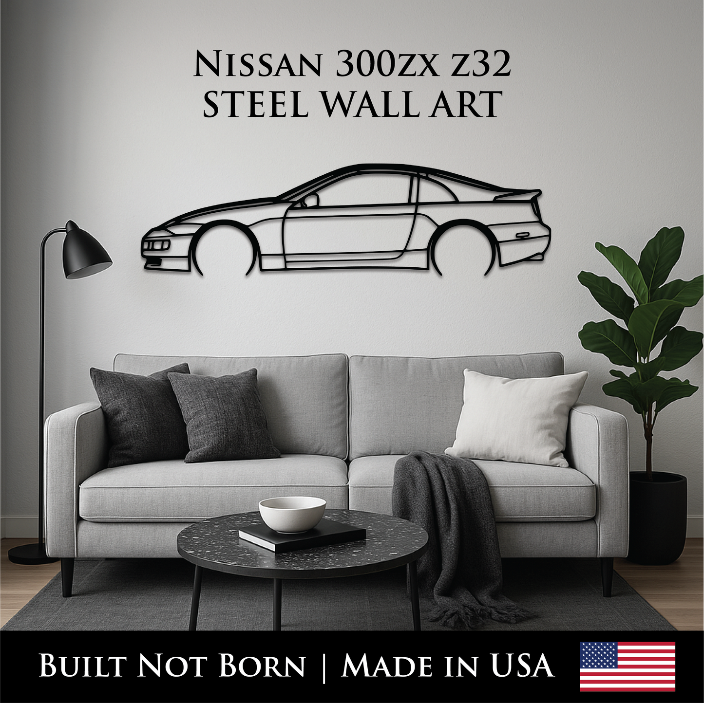 Nissan 300ZX Z32 (1990–1996) Metal Wall Art – 14GA Steel Silhouette