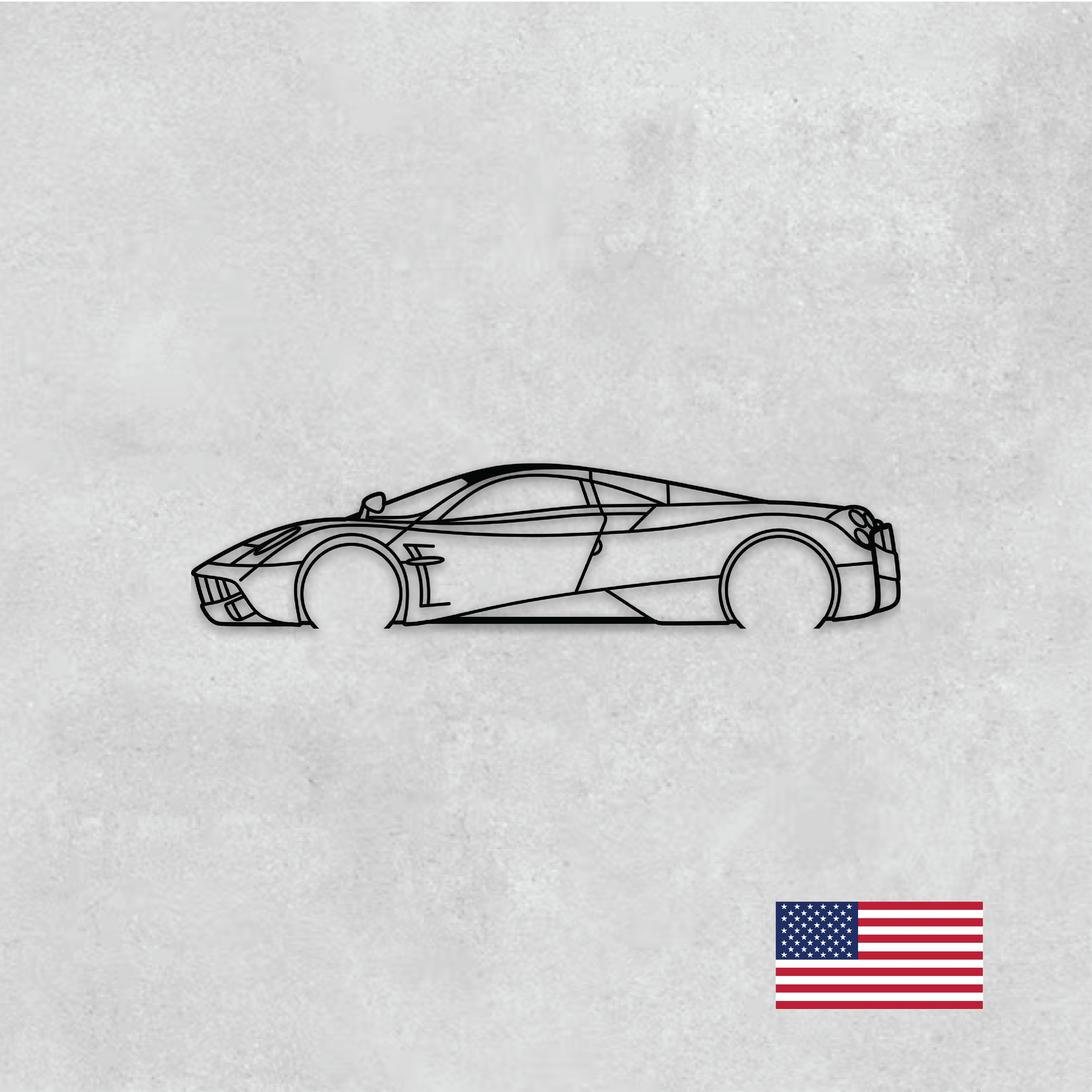 Pagani Huayra Metal Wall Art – 14GA Steel Silhouette