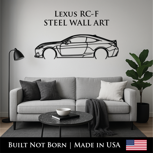 Lexus RC F (2015–Present) Metal Wall Art – 14GA Steel Silhouette