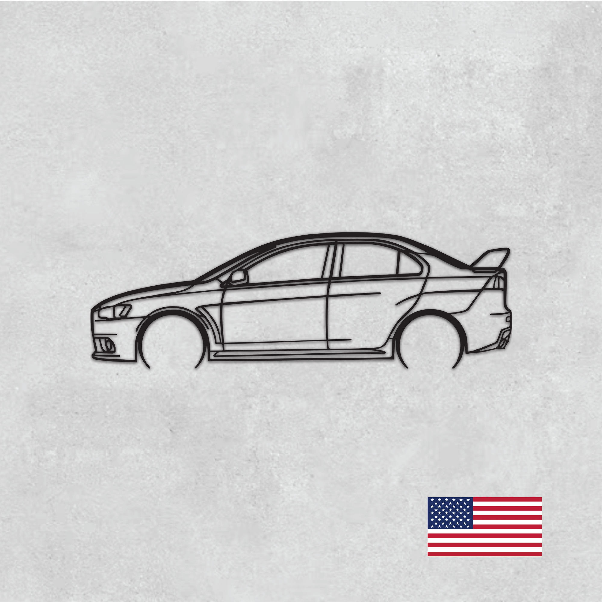 Mitsubishi Lancer Evolution X (2007 - 2016) Metal Wall Art – 14GA Steel Silhouette